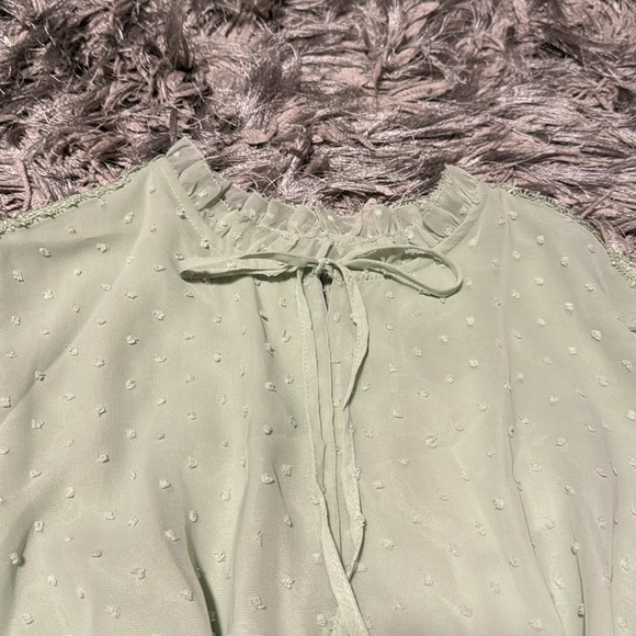 Sage Ever New long puff sleeve mini dress - Picture 2 of 6